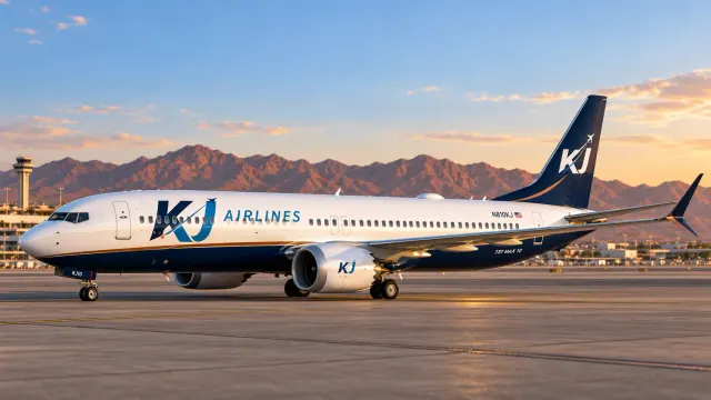 KJ aircraft in the warm light of the Arizona desert
